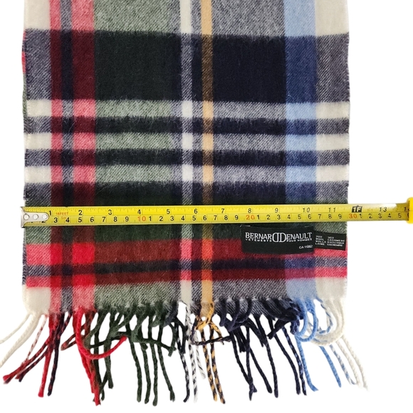 BERNARD DENAULT Plaid Wool cashmere blend Scarf - one size - Picture 6 of 7